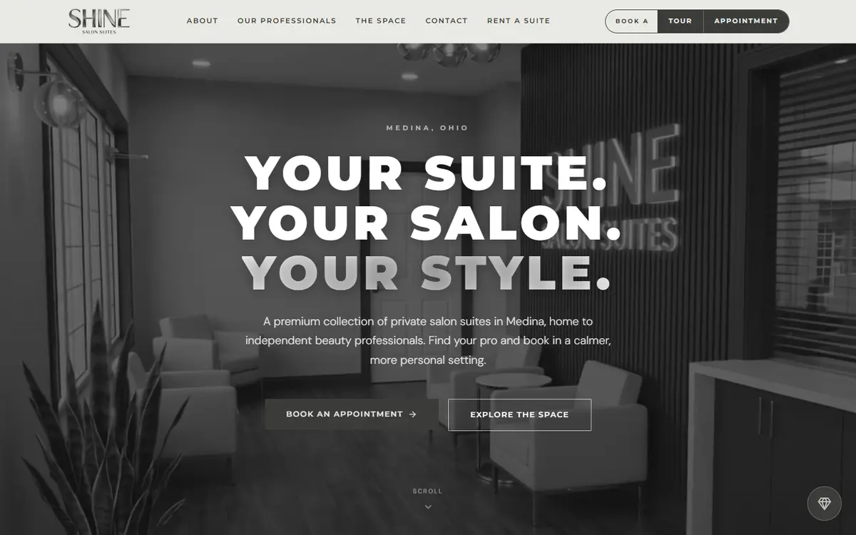 Shine Salon Suites website